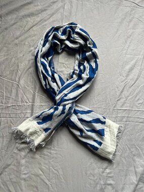 Adolfo Domininguez Blue Zebra Scarf